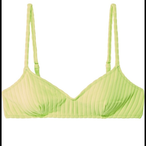 NWT SOLID & STRIPED the rachel bikini in chartreuse rib - Picture 9 of 16
